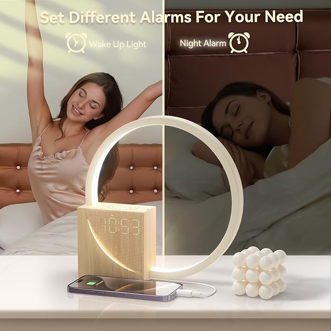 Top Level Dimmable Touch Table Lamp with Snooze USB Charger Port